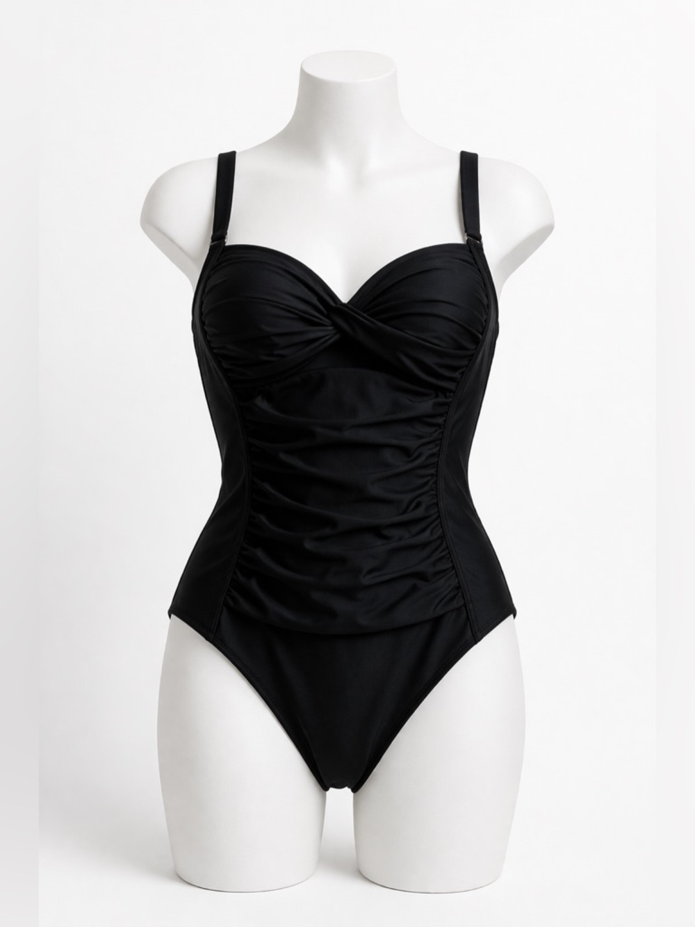 DKNY Black Twist-Front One-Piece